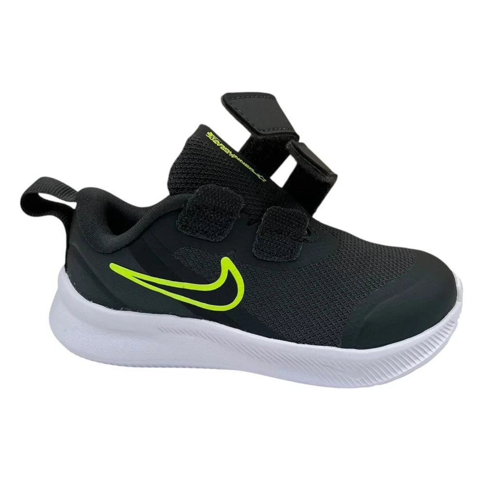 Nike Star Runner Toddler Boys Slip-on Running Shoes Size 6 Smoke Gray Black Lime